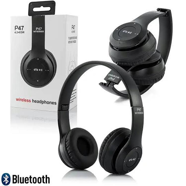 Black Long-Lasting Battery With Fast Charge Headphone