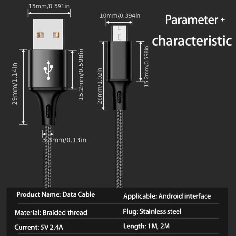 Multicolor 2 Pcs Charging Cable with Copper Core Features