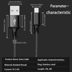 Multicolor 2 Pcs Charging Cable with Copper Core Features