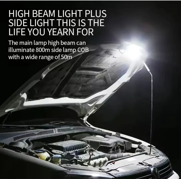 Super Bright Usb Rechargeable steel Flashlight With Side Light – Compact, Durable & Powerful Led Torch